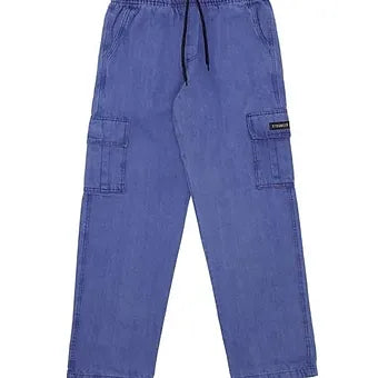 Calça Jeans Cargo Reta Stranger (Azul Escuro)