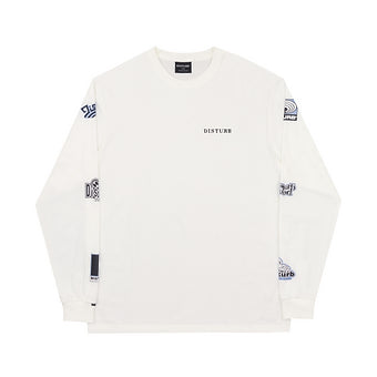 Longsleeve Disturb Record Labels in Off White