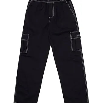 Calça Cargo Reta Stranger (Preta/Costura branca)